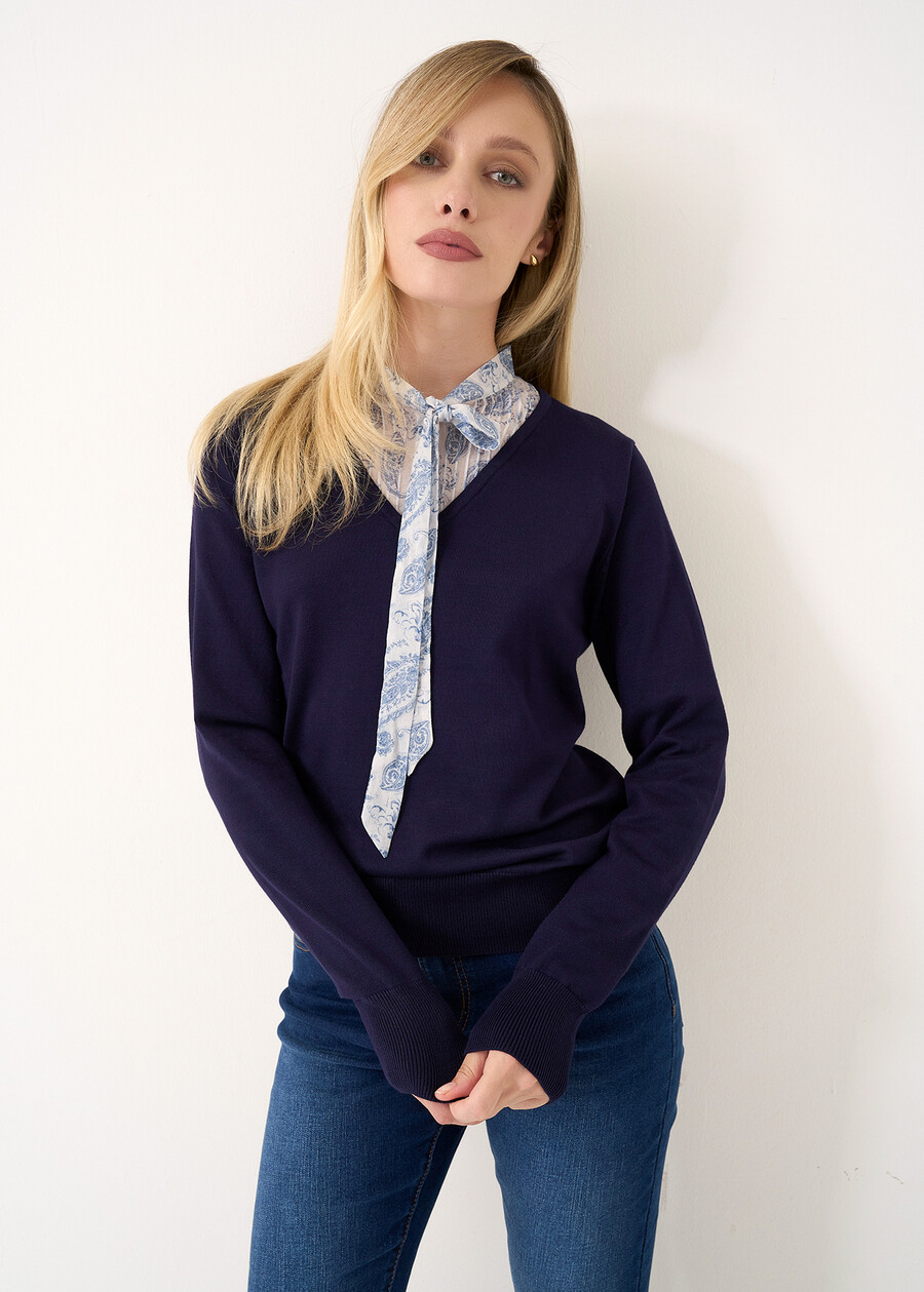 Mery 2-in-1 sweater with shirt BLU Woman , image number 1