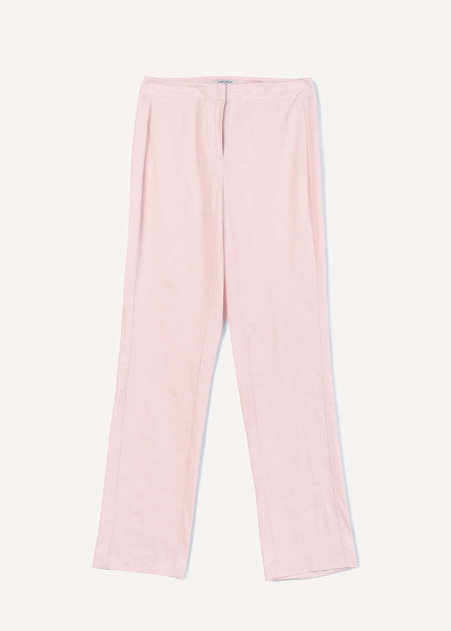 Giorgia-O linen blend trousers BLUROSABIANCO WHITEROSA FUCSIA Woman , image number 7