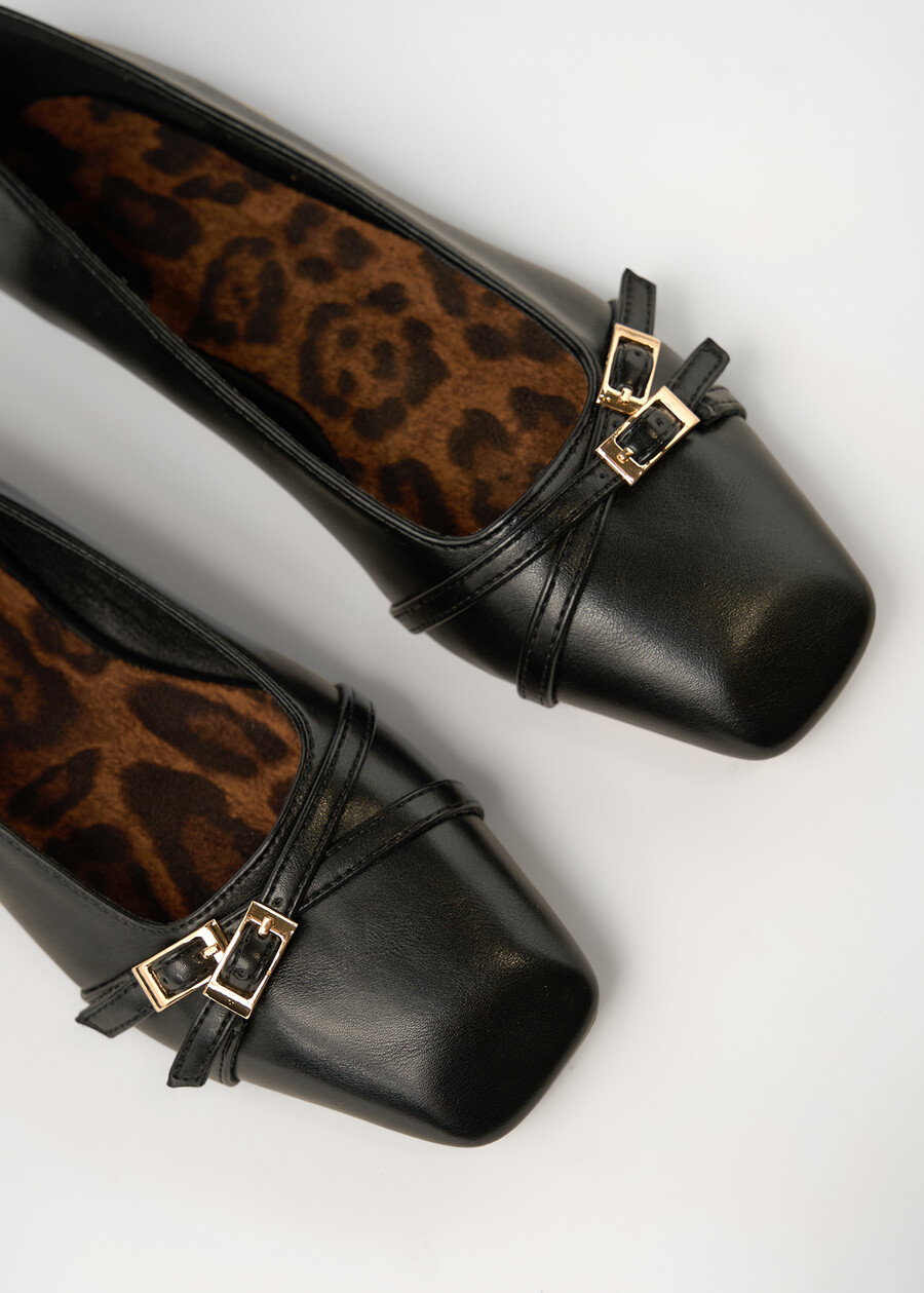 Sara faux leather ballerinas NERO Woman , image number 3