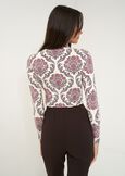 Simply printed high-neck t-shirt ROSSO BORDEAUX Woman image number 3