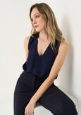 Tailer viscose top with lace VERDEBLU Woman image number 2