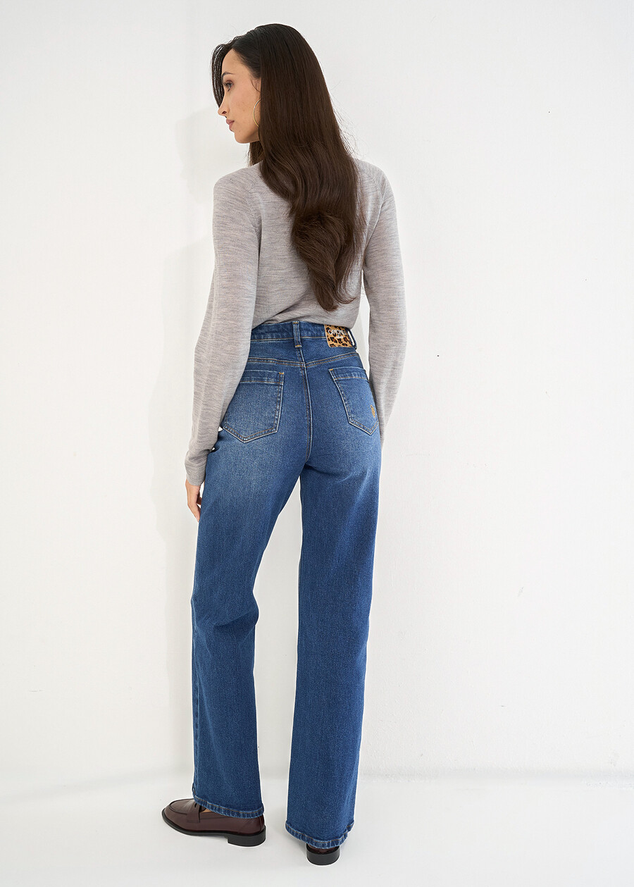 Dennis leopard-print detail jeans DDENM Woman , image number 4