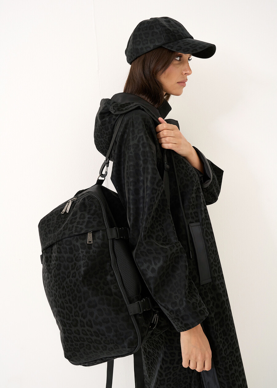 Bianca animal print travel backpack NERO Woman , image number 1