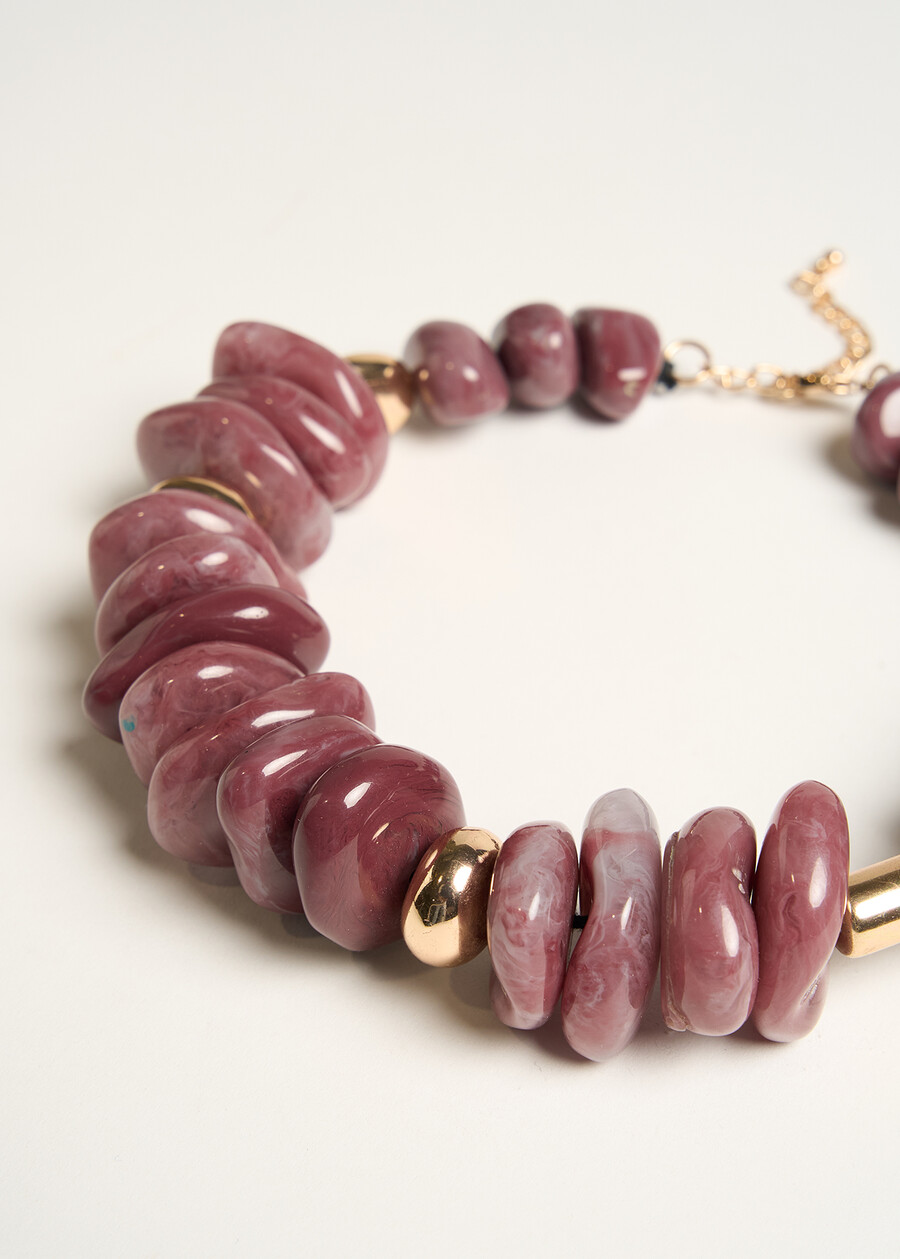 Geometric resin choker necklace ROSSO BORDEAUX Woman , image number 2