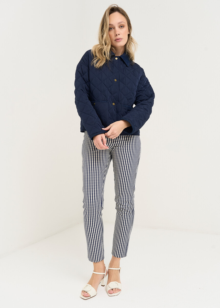 Glossy quilted denim details BLU Woman , image number 5