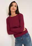 Mabel round-neck sweater ROSSO BORDEAUXCELESTE POLVERE Woman image number 2