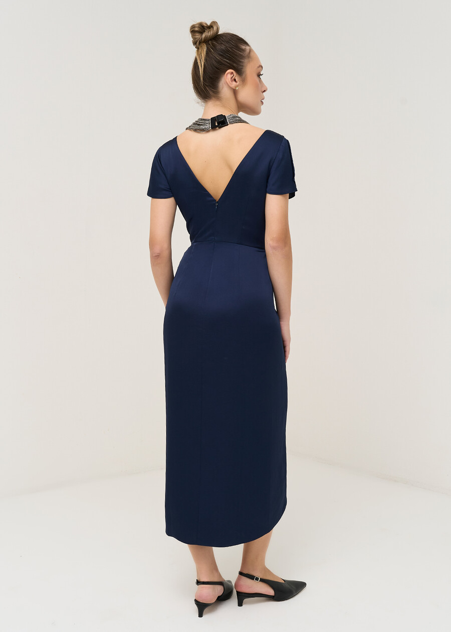 Argo draped midi dress BLU Woman , image number 3