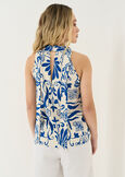 Tesla printed halter neck top BIANCO WHITE Woman image number 3