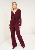 Suemi draped V-neck top with ring ROSSO BORDEAUX Woman image number 4