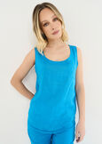 Titan linen and cotton tank top VERDEBLUROSA FUCSIABLU Woman image number 1