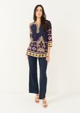 Baddy printed crepe blouse BLU Woman image number 4