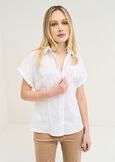 Cary stretch cotton shirt BIANCO WHITEBLU AVION Woman image number 1