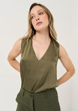 Tailer viscose top with lace VERDEBLU Woman image number 1