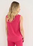 Titan linen and cotton tank top VERDEBLUROSA FUCSIABLU Woman image number 3