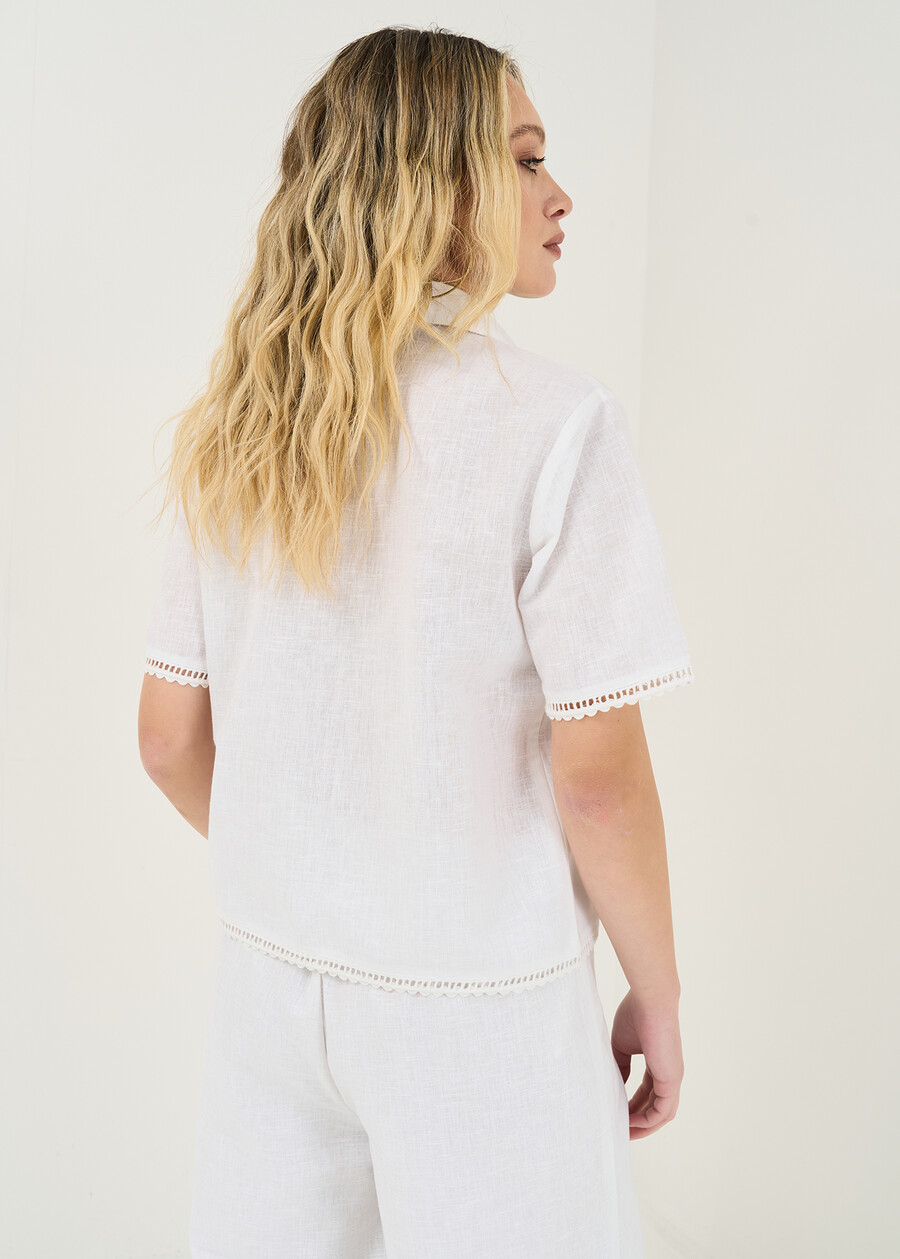 Clelia shirt with lace details BIANCO WHITE Woman , image number 3