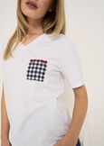 Suemi Vichy pocket T-shirt BIANCO WHITE Woman image number 2