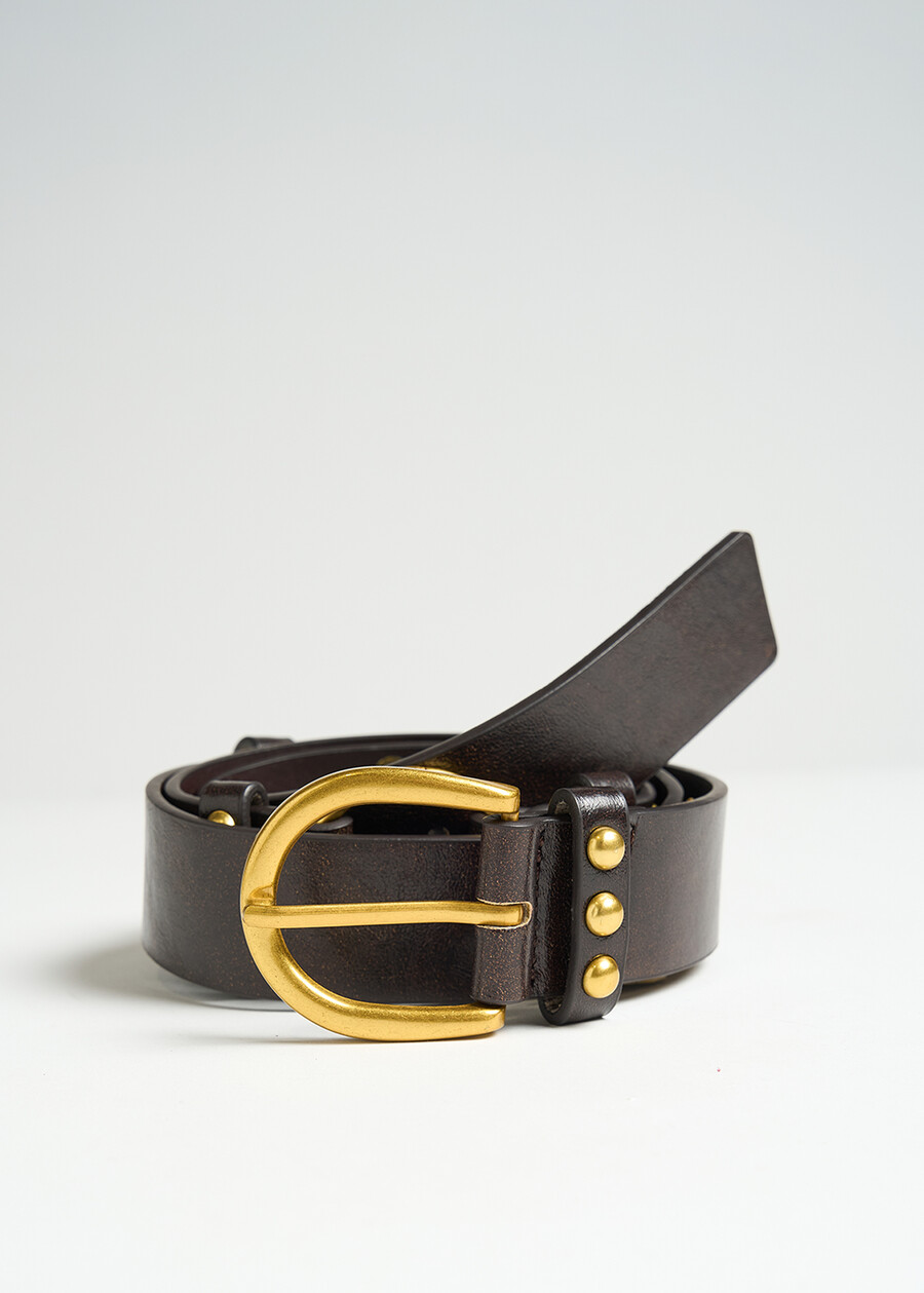 Craig brushed faux-leather belt MARRONE Woman , image number 1