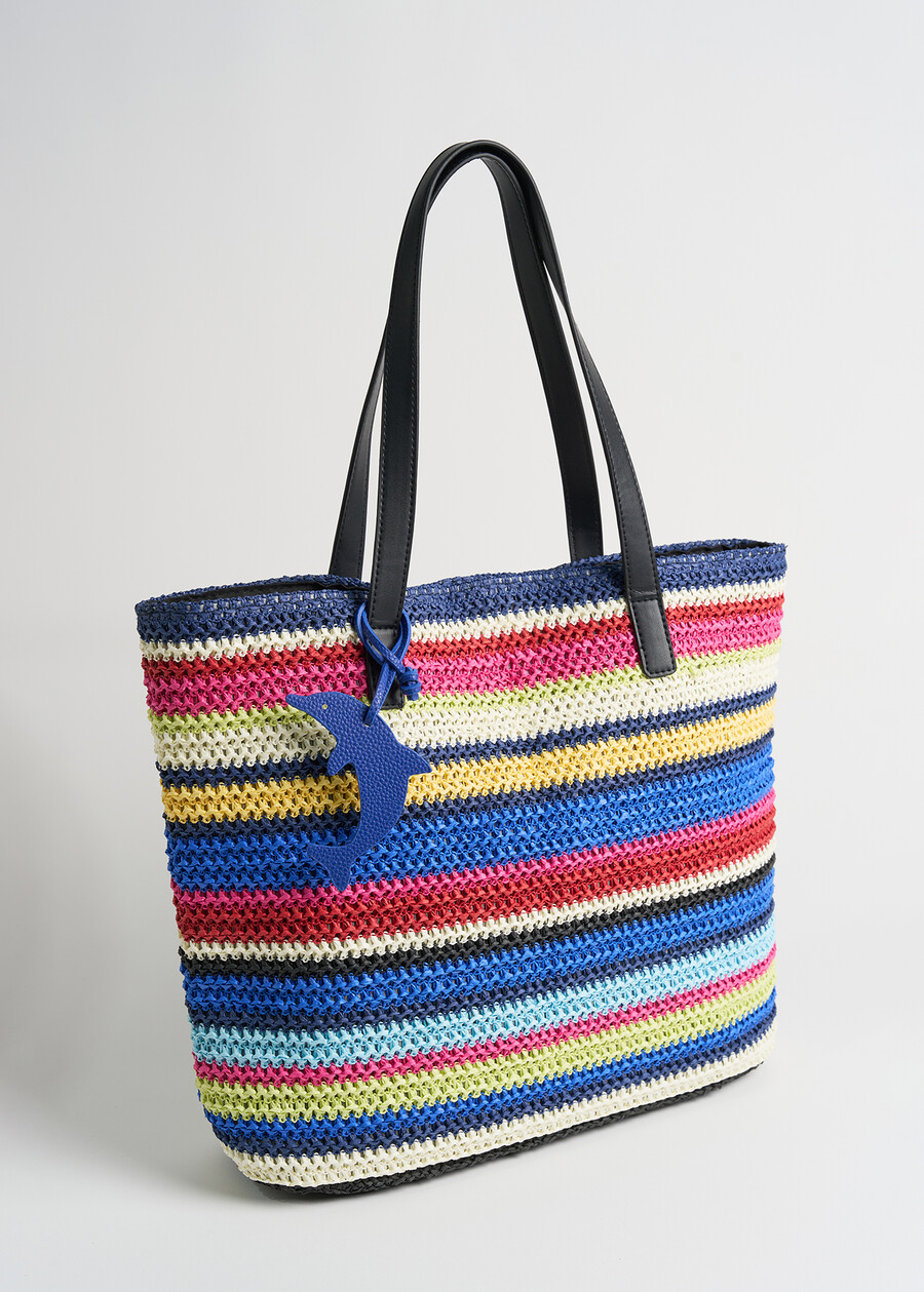 Brady striped shopping beach bag ROSSO FRAGOLA Woman , image number 2
