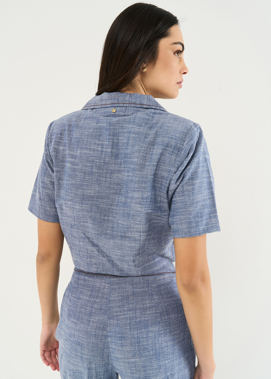 Ciarly 100% cotton shrug DENIM Woman , image number 3