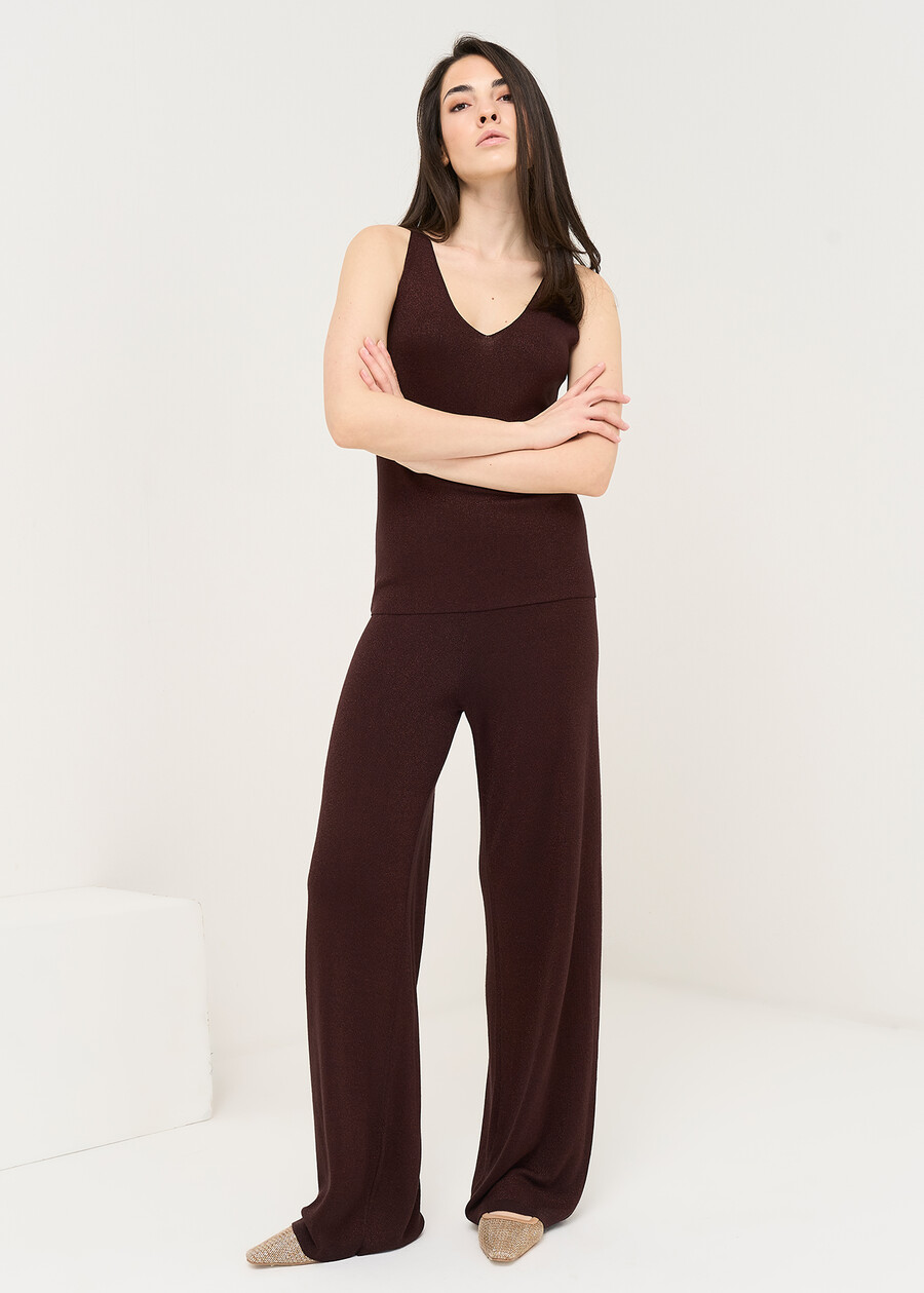 Thinker lurex knit top MARRONE Woman , image number 4