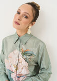 Cledy maxi flower print shirt VERDE Woman image number 2
