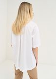 Claid cotton blouse with front pleat MARRONEBIANCO WHITE Woman image number 3