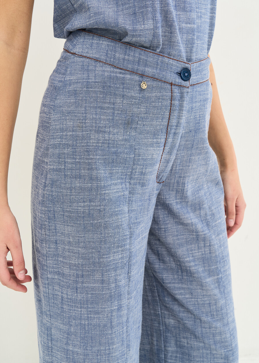 Piggy wide-leg trousers DENIM Woman , image number 4