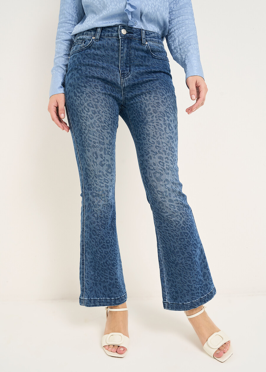 Diky animalier denim trousers DENIM MEDIUM DENIM Woman , image number 2