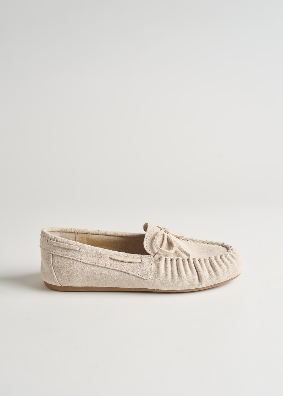 Sofia genuine suede loafers BEIGE LATTE Woman , image number 5