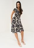 Alaska patterned midi dress BEIGE LATTE Woman image number 1