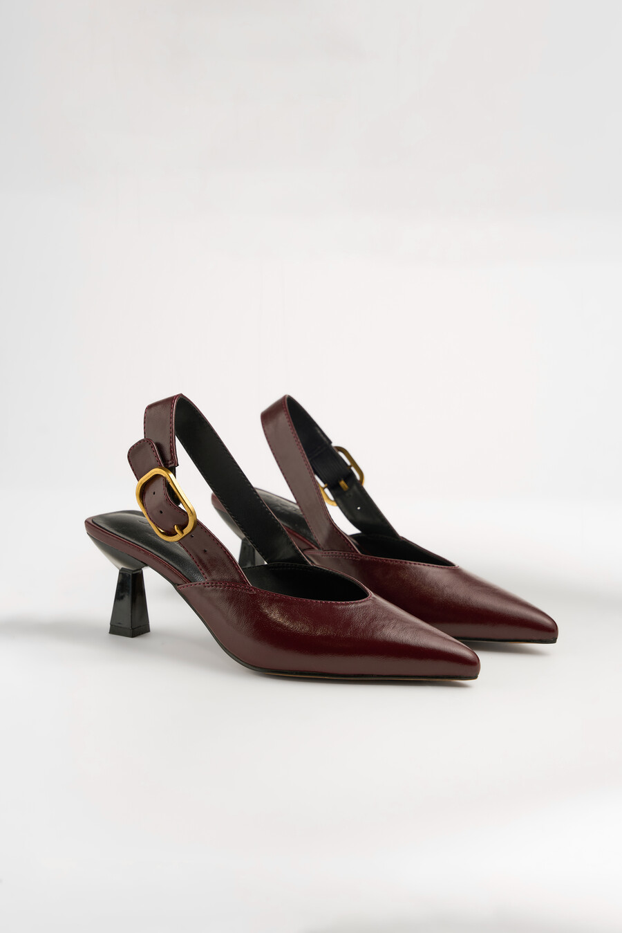 Smeralda maxi buckle slingbacks ROSSO BORDEAUX Woman , image number 2