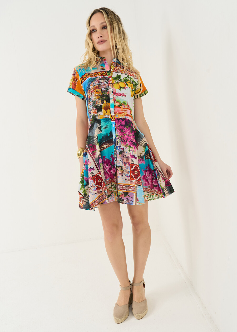 Arold printed cotton mini dress GIALLO MANGO Woman , image number 1