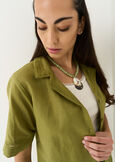 Camy linen and cotton shirt with lace VERDE Woman image number 3