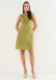 Aysha flared dress in linen and cotton VERDE Woman image number 1