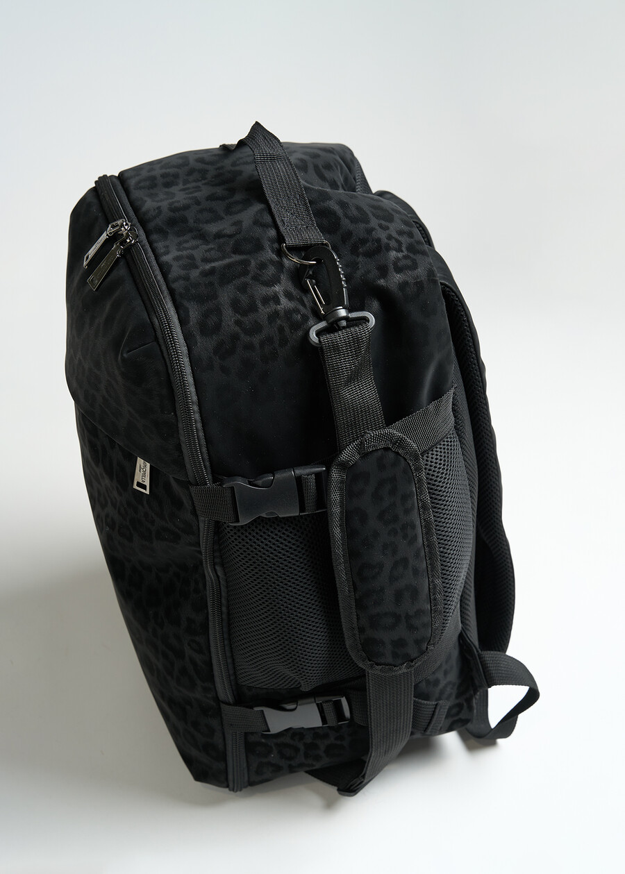 Bianca animal print travel backpack NERO Woman , image number 4