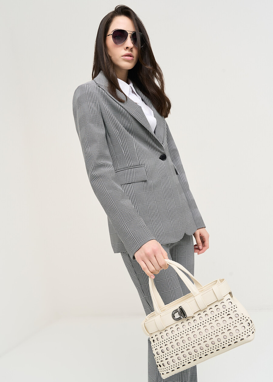 Brik Small perforated bowling bag BIANCO WHITE Woman , image number 1
