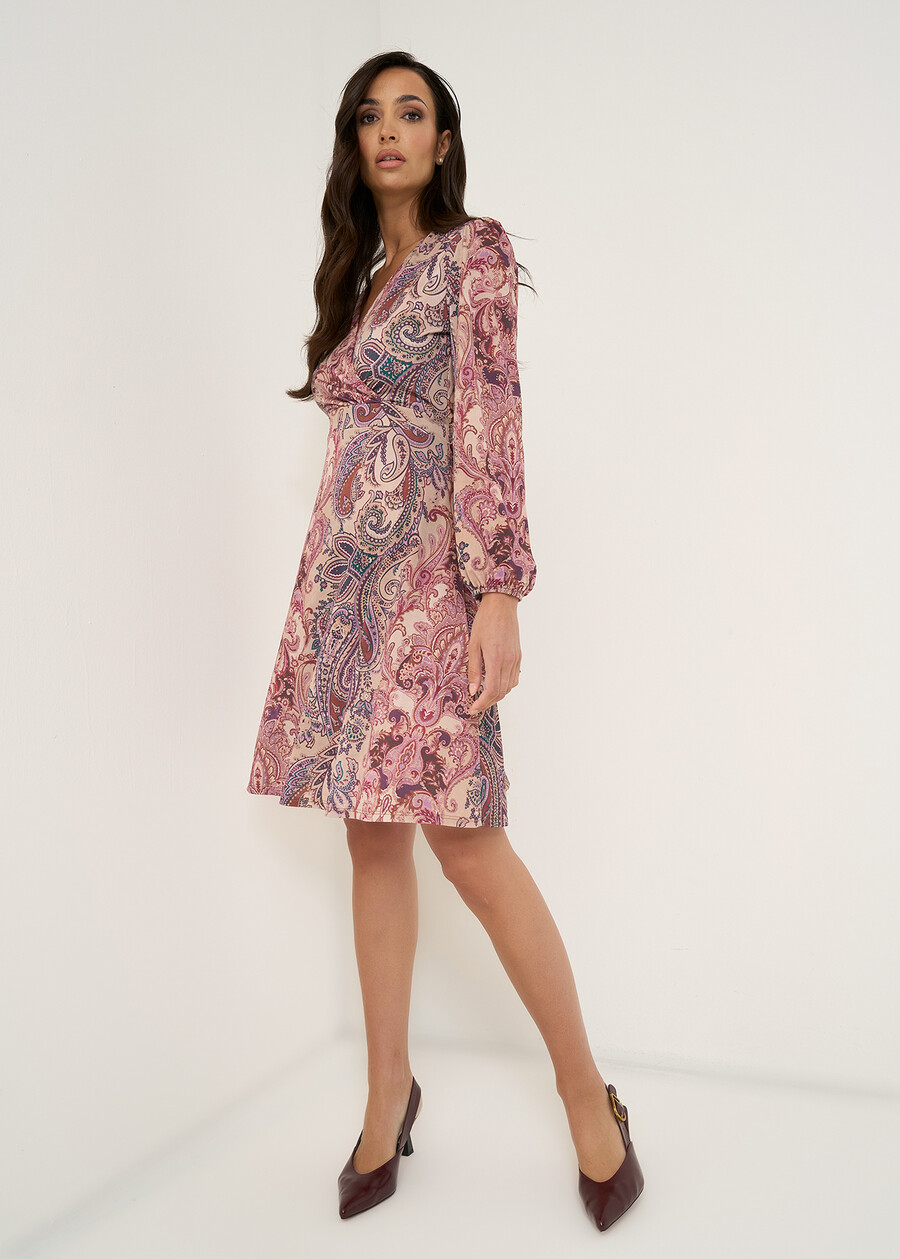 Agos macro paisley print dress ROSSO BORDEAUX Woman , image number 1