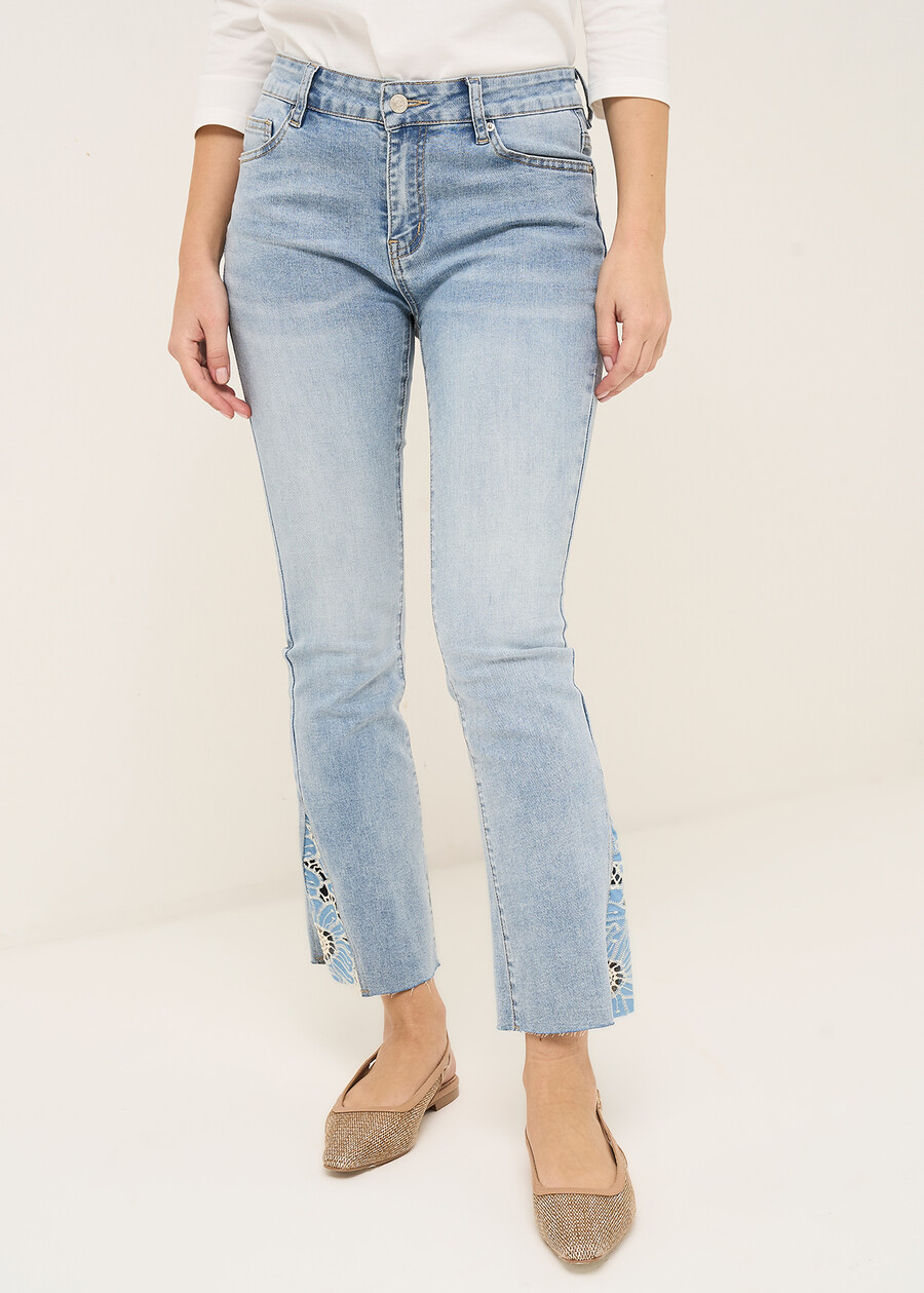 Dilan floral lace jeans DENIM MEDIUM DENIM Woman , image number 2