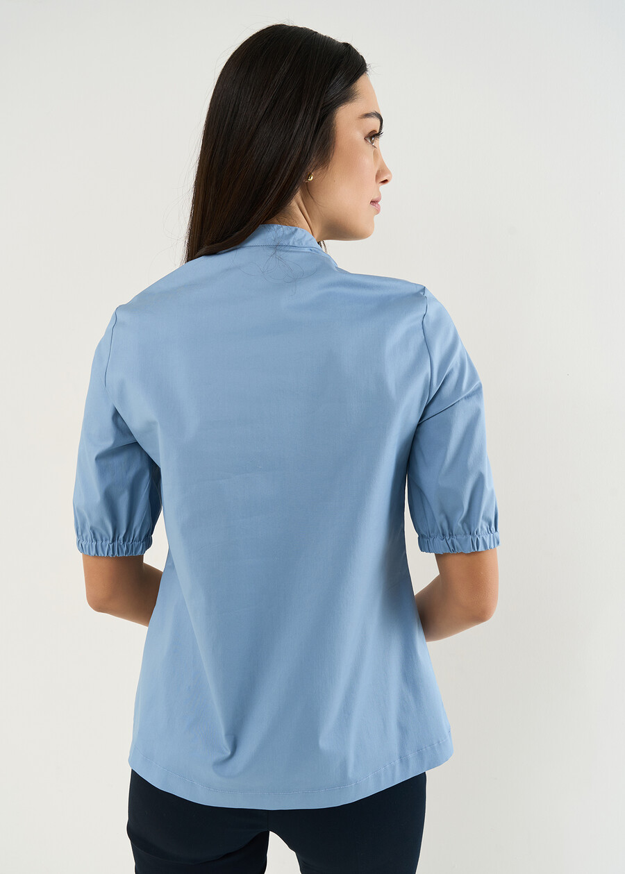 Coeur cotton blend blouse BIANCO WHITEAZZURO AZZURRO Woman , image number 3