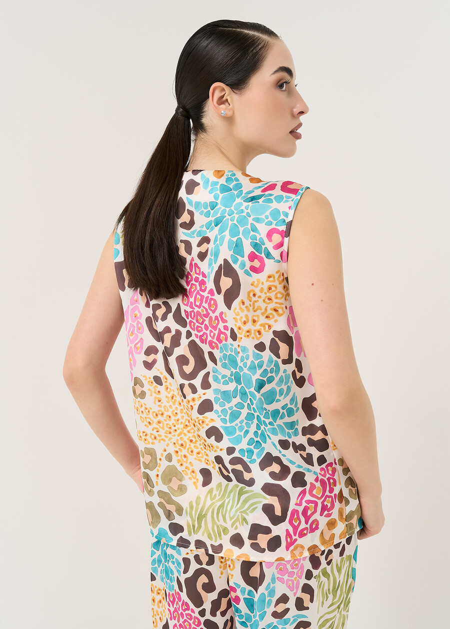 Tricky animalier print top BEIGE Woman , image number 3