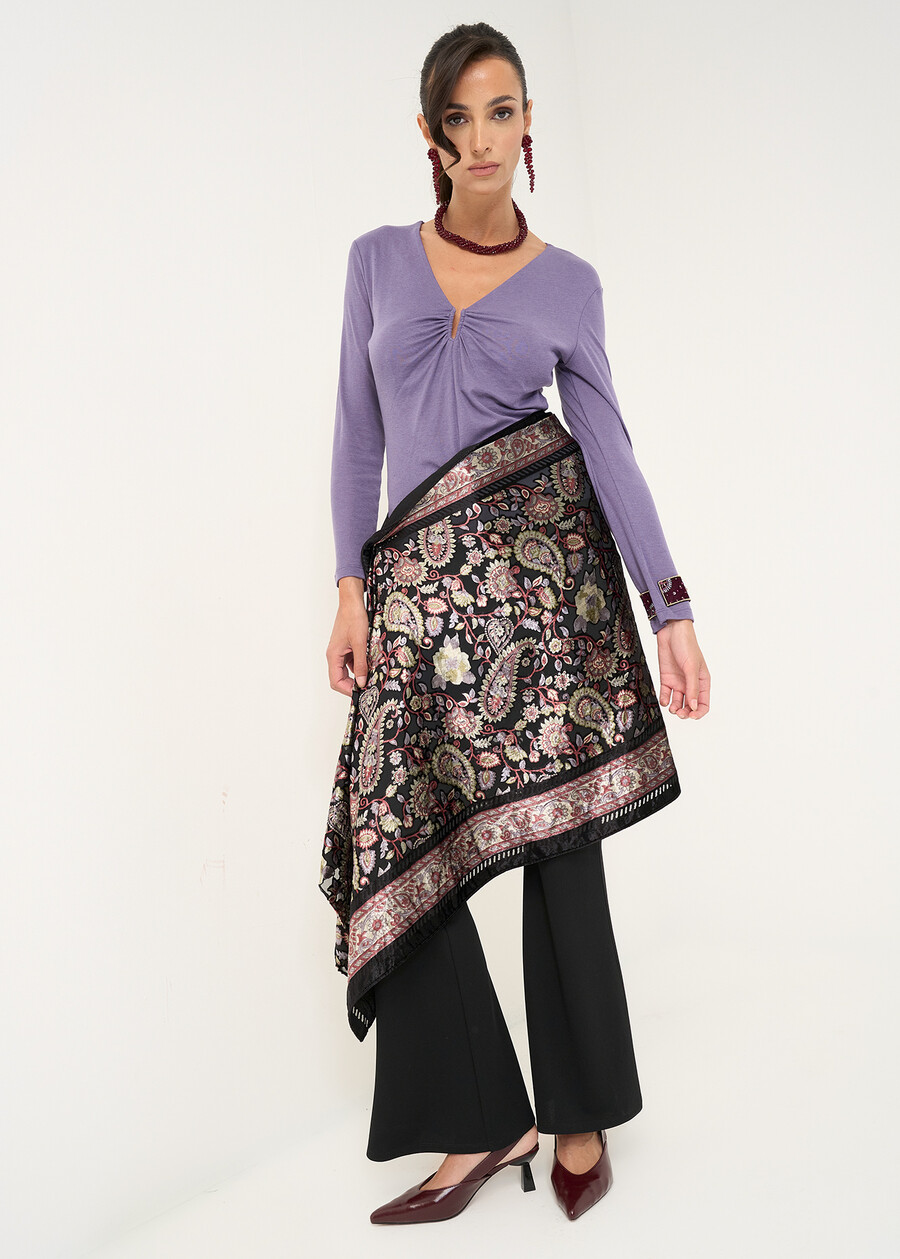 Sabryn draped long-sleeve top VIOLA Woman , image number 5