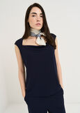 Tildy trapezoid neck jersey top BLU Woman image number 1