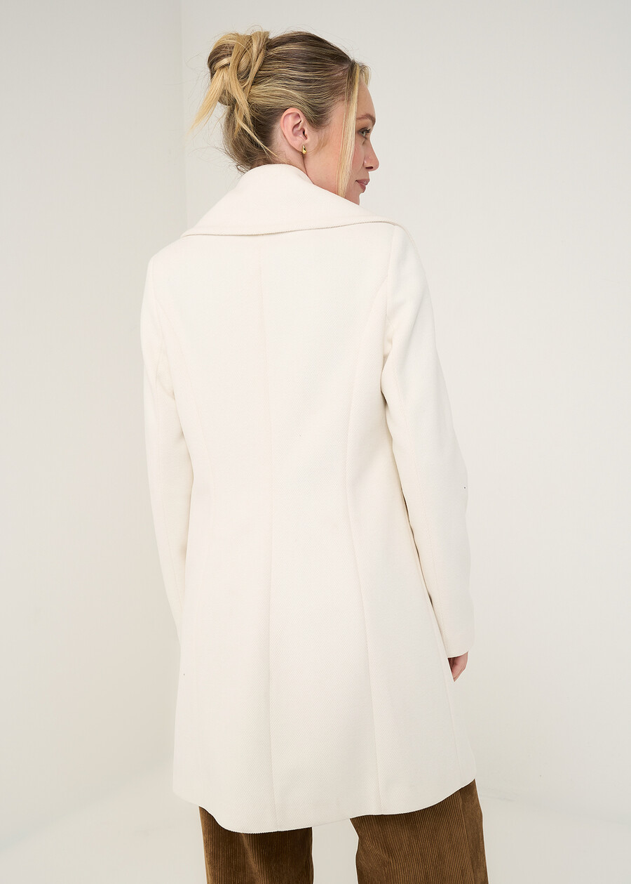 Chris single-breasted diagonal wool-blend coat BEIGE LATTE Woman , image number 3