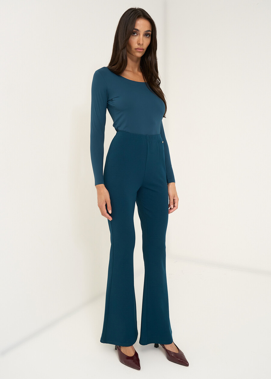 Victoria flared trousers ROSSO BORDEAUXVERDE GARDENMARRONENERO Woman , image number 2