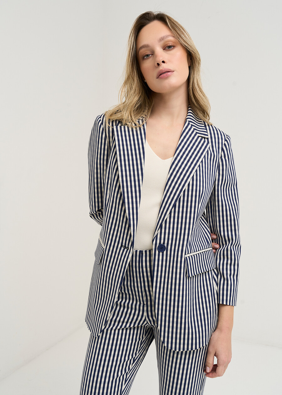 Giada single-breasted check jacket BLWHC Woman , image number 1