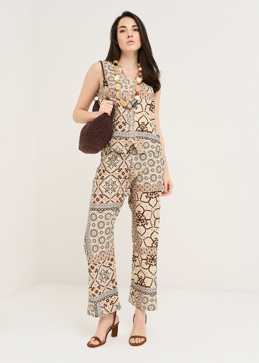 Giuly V-neck embroidered vest BLU AVIONBEIGE Woman , image number 4
