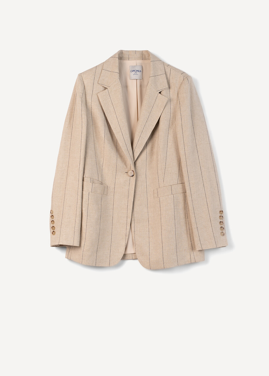 Geky single-breasted jacket MARRONEMABKSBLU Woman , image number 6