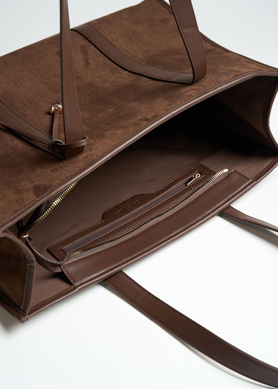 Baika faux-suede shopping bag MARRONE Woman , image number 5