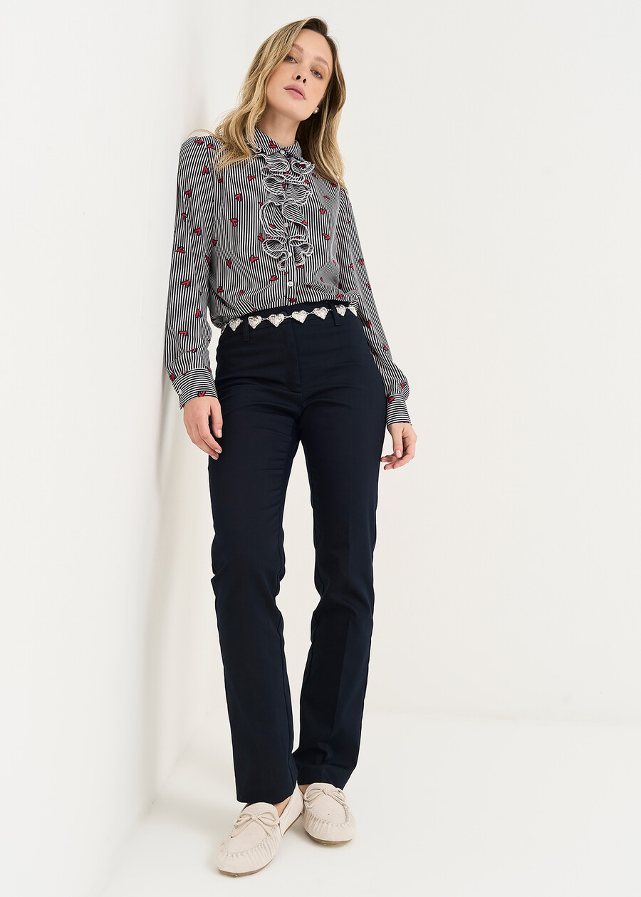 Pablos slim cotton trousers BLU Woman , image number 1