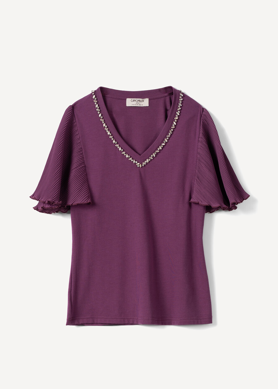 Siby T-shirt with crystals VIOLA Woman , image number 4